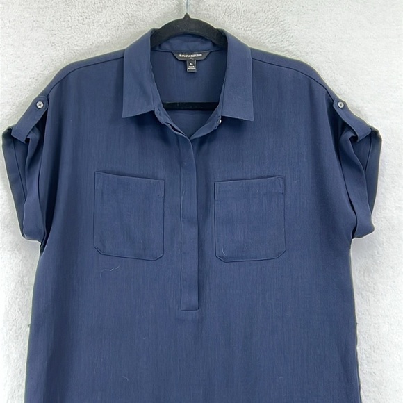 Banana Republic Shift Dress Women’s Size M Blue 1/3 Front Hidden Button Front - Picture 3 of 10